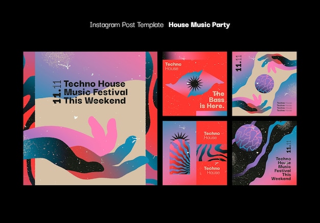 PSD gratuit conception de modèle de fête de musique house