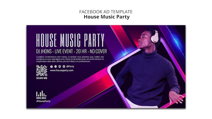 PSD gratuit conception de modèle de fête de musique house