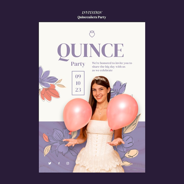 Conception De Modèle De Fête Quinceanera