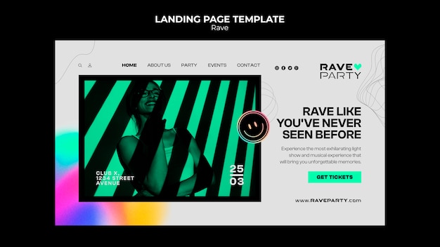 PSD gratuit conception de modèle de fête rave