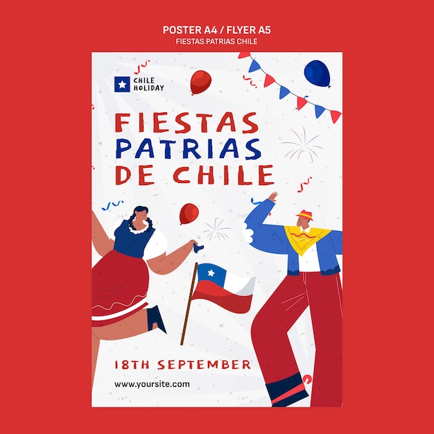 PSD gratuit conception de modèle fiestas patrias chili