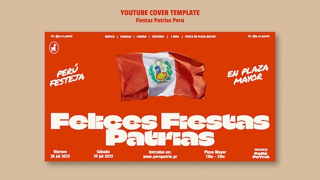 PSD gratuit conception de modèle fiestas patrias pérou