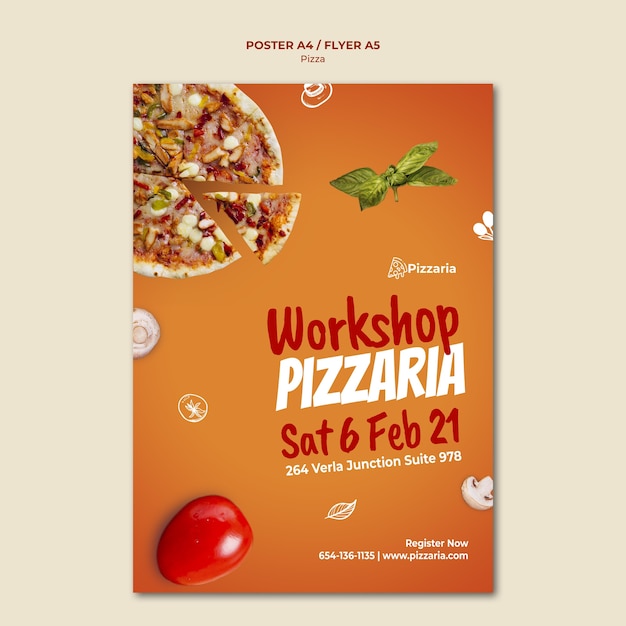 Conception de modèle de flyer pizza