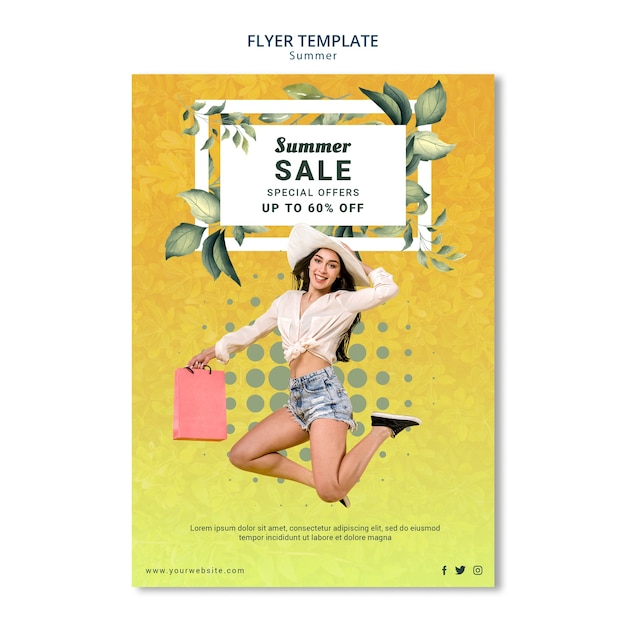 PSD gratuit conception de modèle de flyer de vente d'été