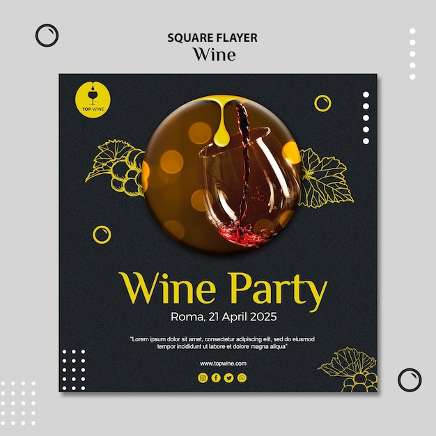 PSD gratuit conception de modèle de flyer de vin
