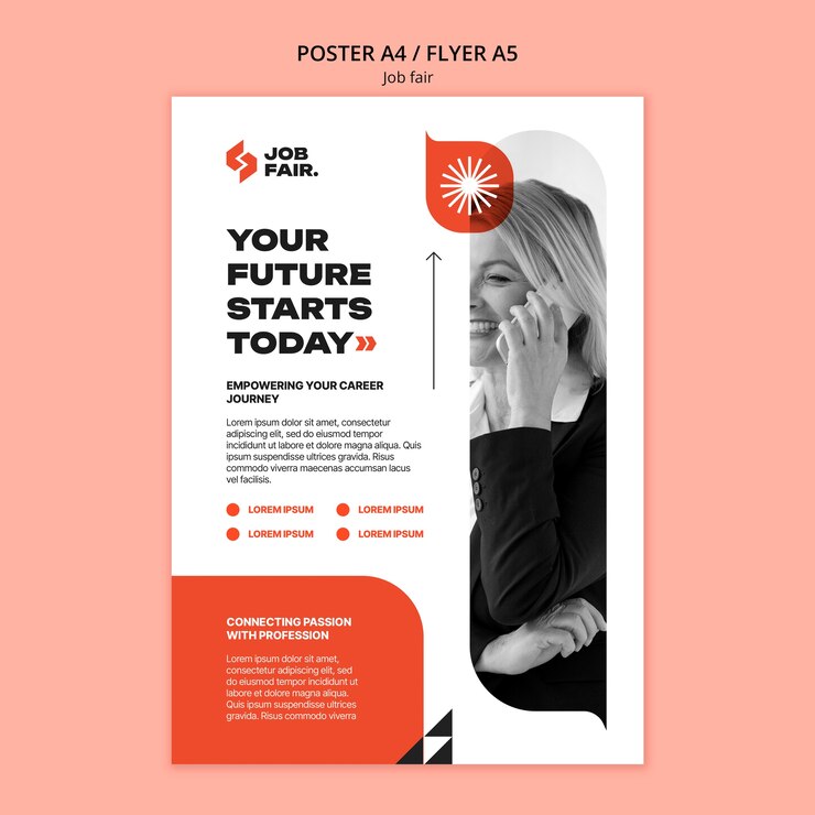 PSD gratuit conception d'un modèle de foire à l'emploi