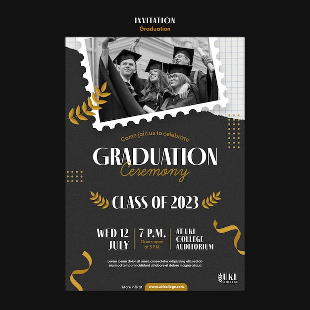 PSD gratuit conception de modèle de graduation design plat