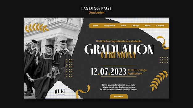 PSD gratuit conception de modèle de graduation design plat