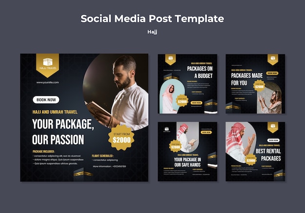 PSD gratuit conception de modèle de hajj