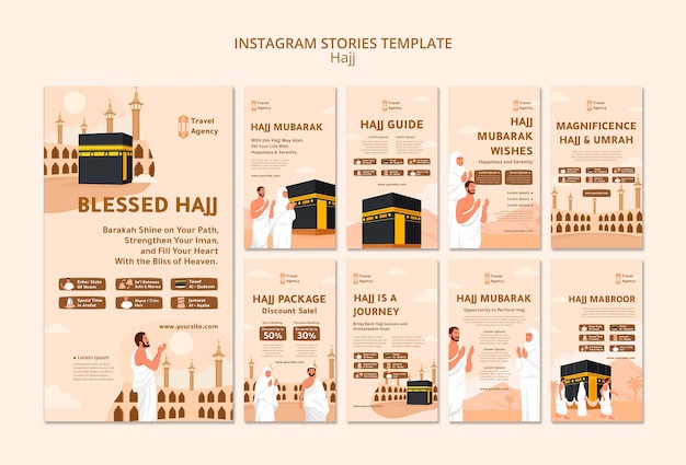 PSD gratuit conception de modèle de hajj