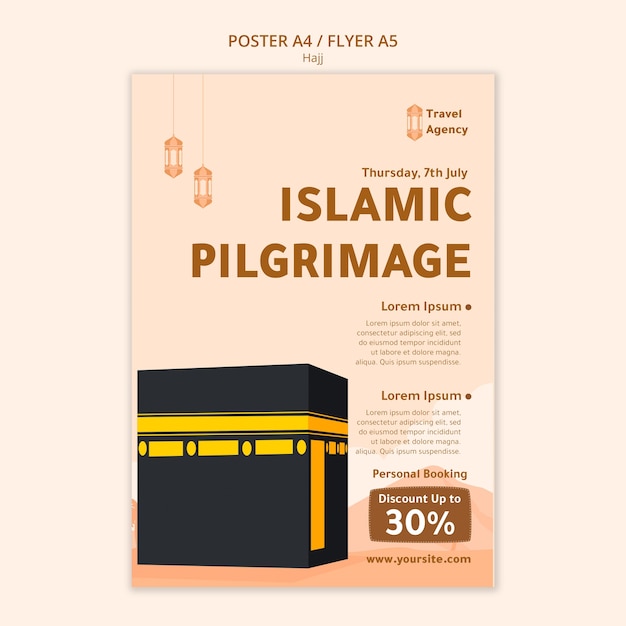 PSD gratuit conception de modèle de hajj