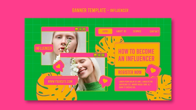 PSD gratuit conception de modèle d'influenceur