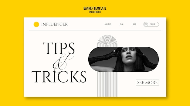 PSD gratuit conception de modèle d'influenceur