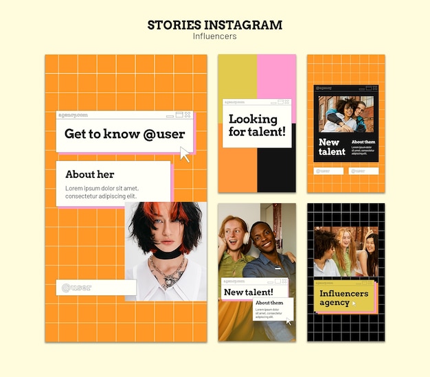 PSD gratuit conception de modèle d'influenceur