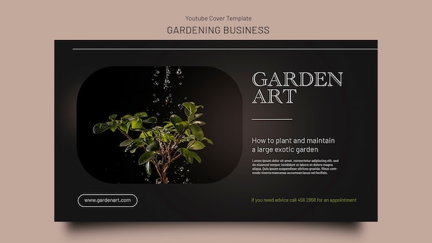 PSD gratuit conception de modèle de jardinage élégant