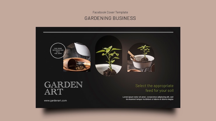 PSD gratuit conception de modèle de jardinage élégant
