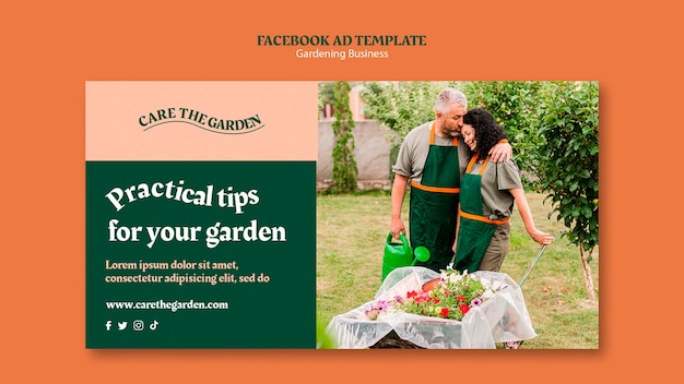 PSD gratuit conception de modèle de jardinage facebook