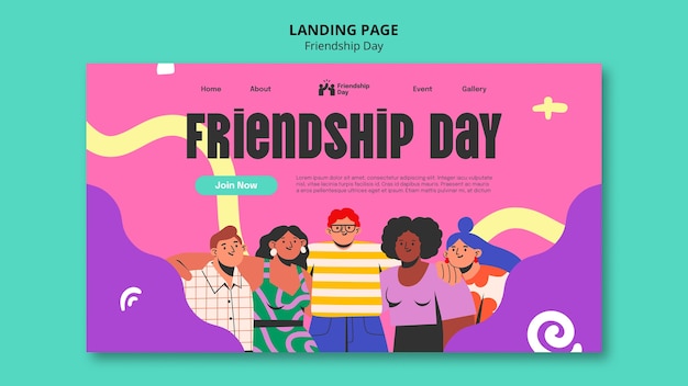 PSD gratuit conception de modèle de jour de l'amitié