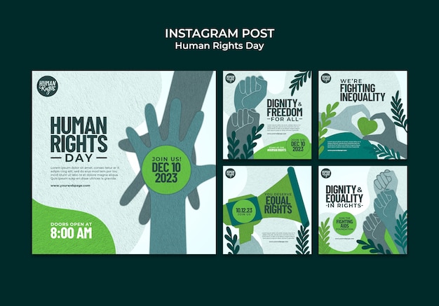 PSD gratuit conception de modèle de journée des droits de l'homme