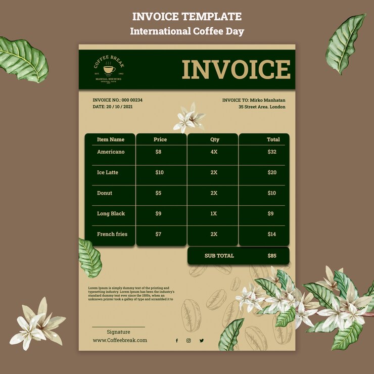 PSD gratuit conception de modèle de journée internationale du café