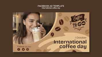 PSD gratuit conception de modèle de journée internationale du café