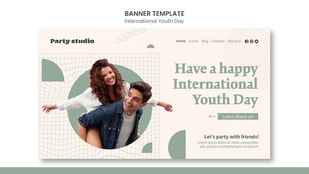 PSD gratuit conception de modèle de journée internationale de la jeunesse