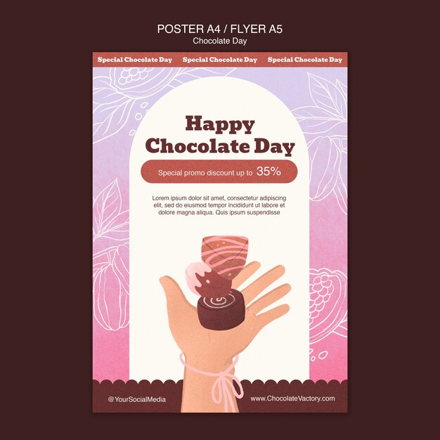 PSD gratuit conception de modèle de journée mondiale du chocolat