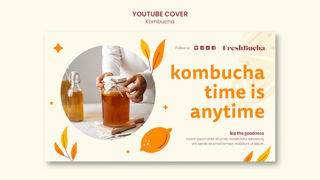 PSD gratuit conception de modèle kombucha