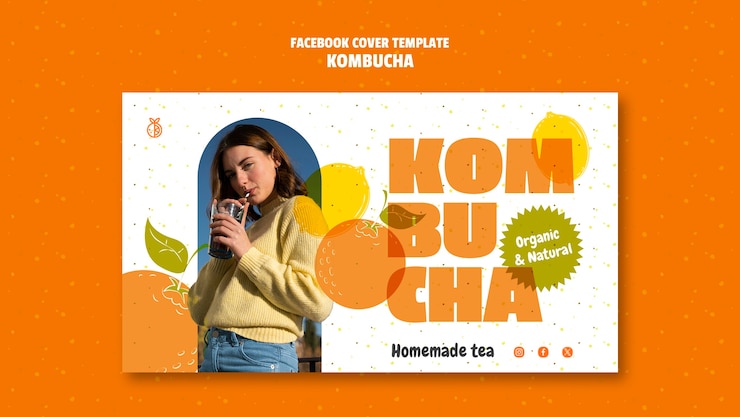 PSD gratuit conception de modèle kombucha