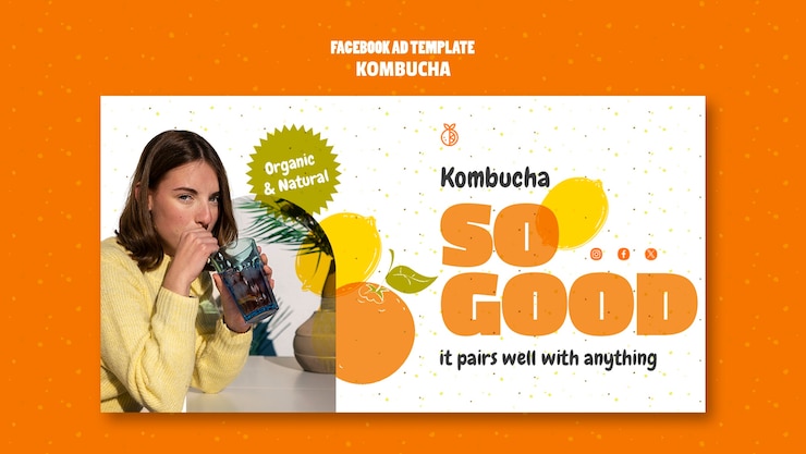 PSD gratuit conception de modèle kombucha