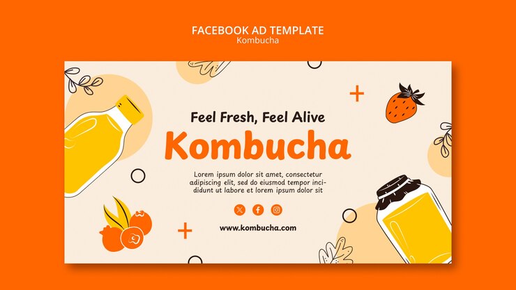 PSD gratuit conception de modèle kombucha