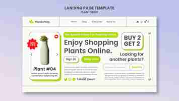 PSD gratuit conception de modèle de magasin de plantes