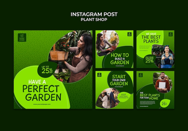 PSD gratuit conception de modèle de magasin de plantes