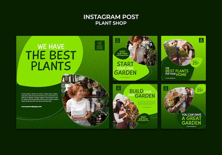 PSD gratuit conception de modèle de magasin de plantes