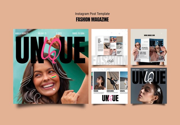 Conception de modèle de magazine de mode