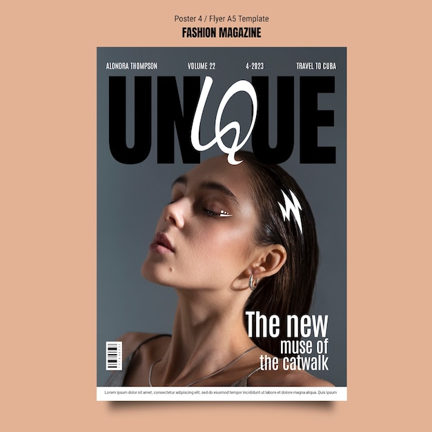 Conception de modèle de magazine de mode