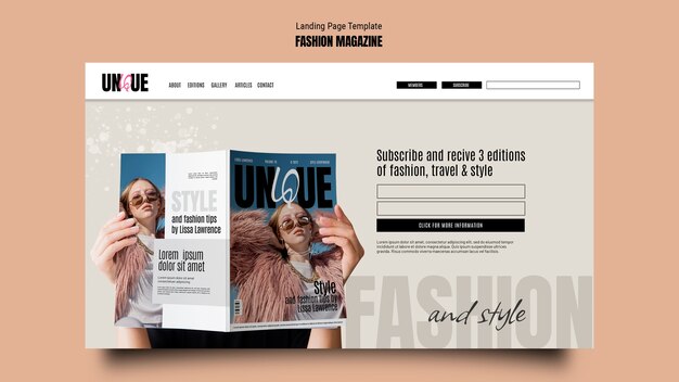 Conception de modèle de magazine de mode