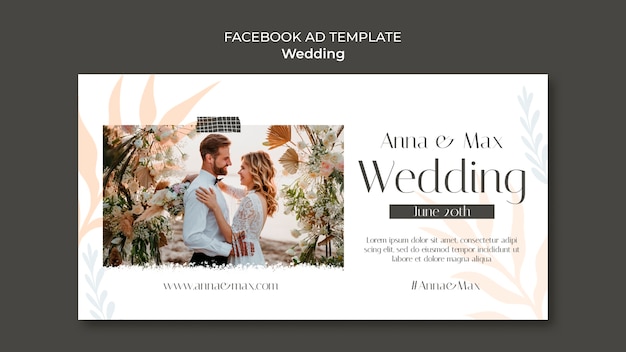 PSD gratuit conception de modèle de mariage