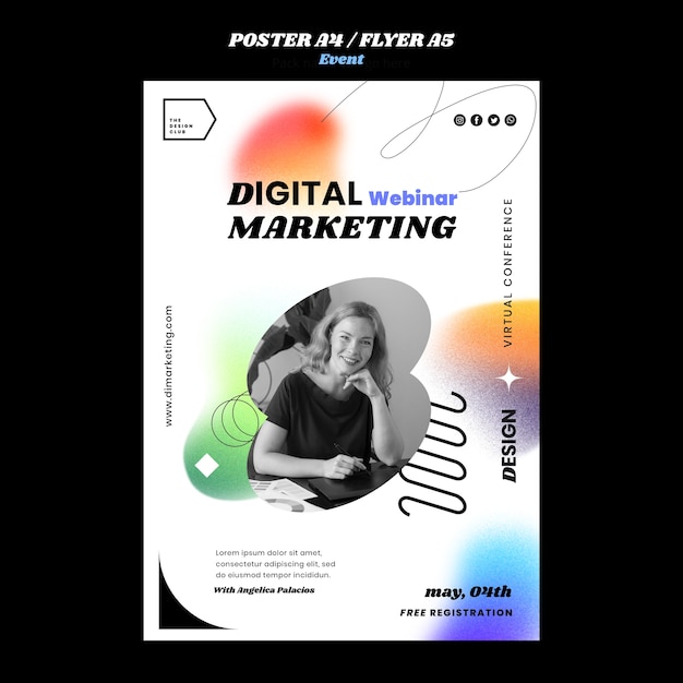 PSD gratuit conception de modèle de marketing numérique