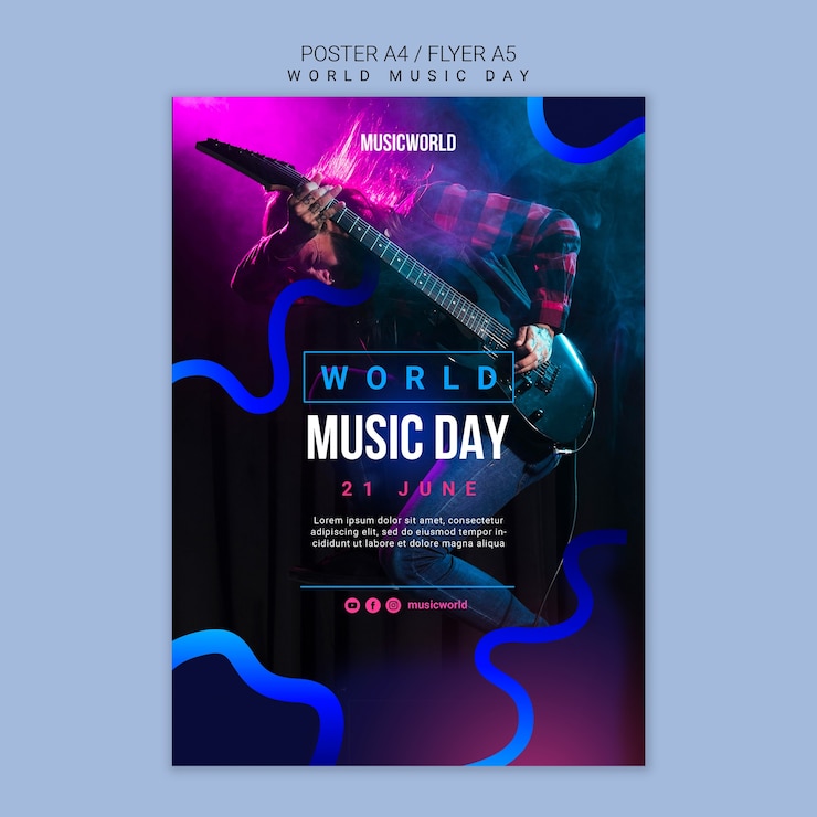 PSD gratuit conception de modèle de musique dégradée