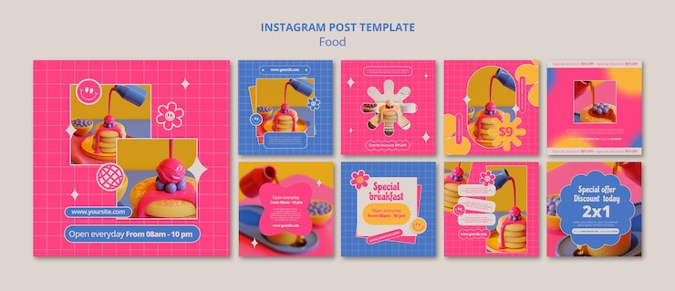 PSD gratuit conception de modèle de nourriture colorée
