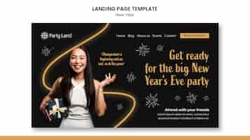 PSD gratuit conception de modèle de page de destination du nouvel an
