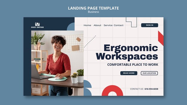 PSD gratuit conception de modèle de page de destination d'entreprise