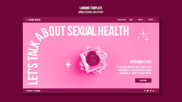 PSD gratuit conception de modèle de page de destination pour la santé sexuelle