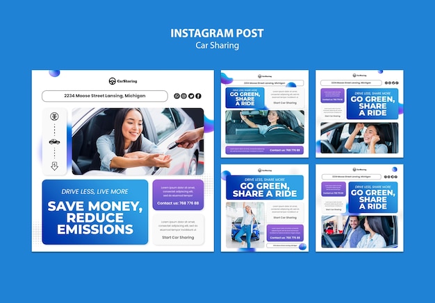 PSD gratuit conception de modèle de partage de voiture