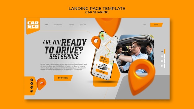 PSD gratuit conception de modèle de partage de voiture