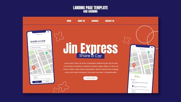 PSD gratuit conception de modèle de partage de voiture