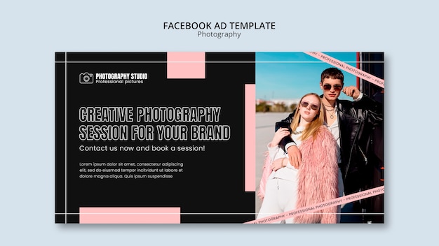 PSD gratuit conception de modèle de photographie élégante