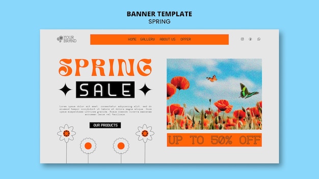 PSD gratuit conception de modèle de printemps