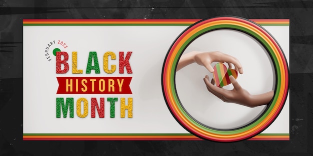 PSD gratuit conception de modèle de publication de bannière de médias sociaux du mois de l'histoire des noirs